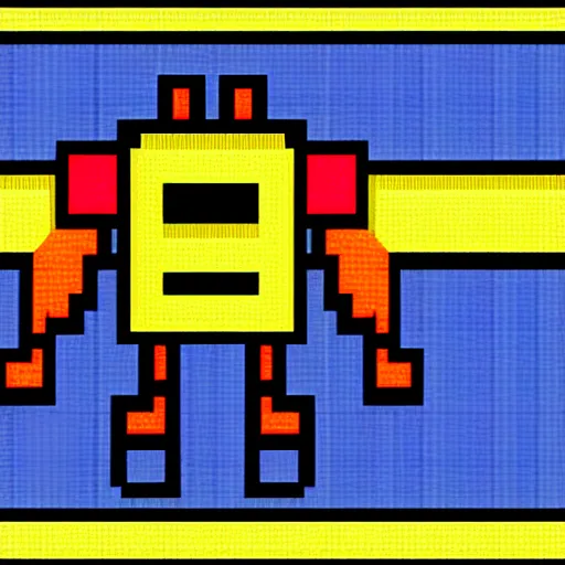 Image similar to pixelart robot.