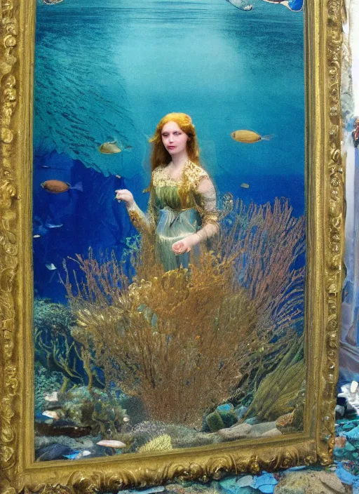 Image similar to under the sea preraphaelite colour photography, 8 k