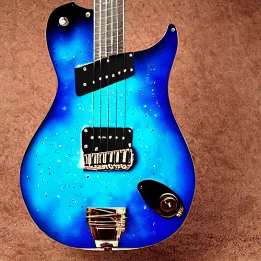 Prompt: an electric guitar made entirely out of the universe