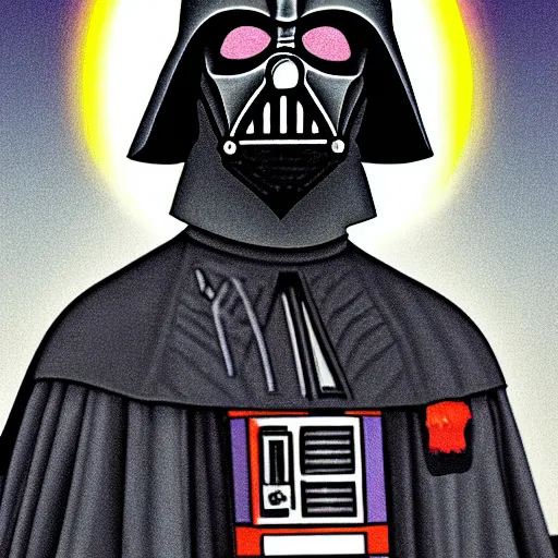 Image similar to a portrait of darth homer in the style of dalle