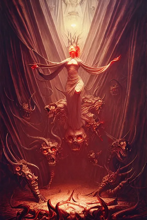 Prompt: devil's dance by anna podedworna, ayami kojima, greg rutkowski, giger, maxim verehin