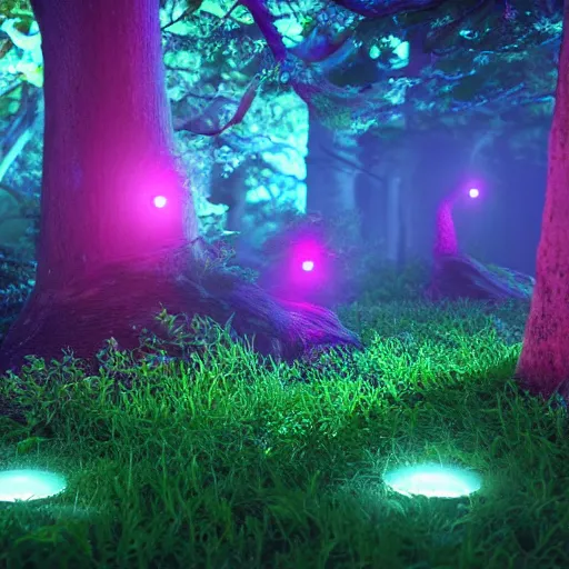 Prompt: a bioluminescent forest mushroom, unreal engine, octane render, 4 k