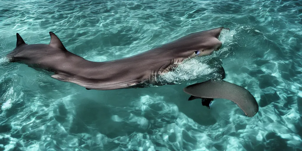 Prompt: a widescreen photo of a shark with sunglasses by steve mccurry