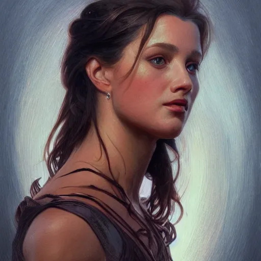 Image similar to portrait of a woman, stallone, schwarzenegger, intricate, elegant, highly detailed, digital painting, artstation, concept art, smooth, sharp focus, illustration, art by artgerm and greg rutkowski and alphonse mucha and william - adolphe bouguereau