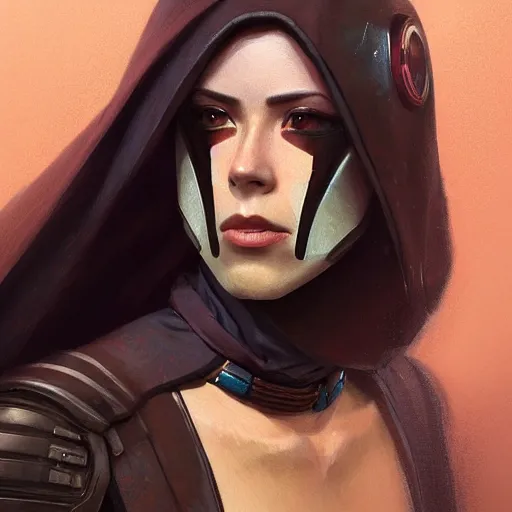 Prompt: portrait of a woman by greg rutkowski, rosa salazar as a young mandalorian bounty hunter from star wars expanded universe, highly detailed portrait, digital painting, artstation, concept art, smooth, sharp foccus ilustration, artstation hq