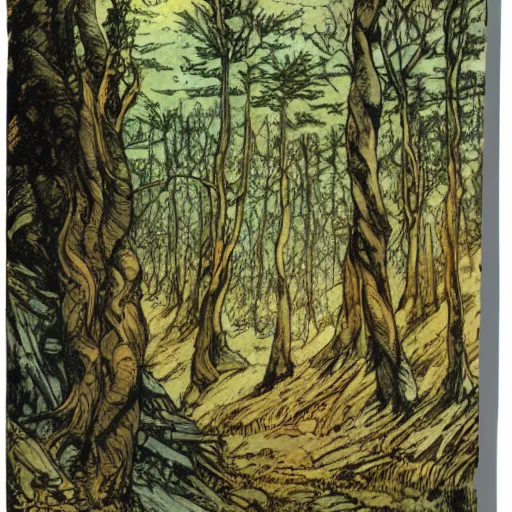 Prompt: Forest Landscape by Rebecca Guay Magic The Gathering