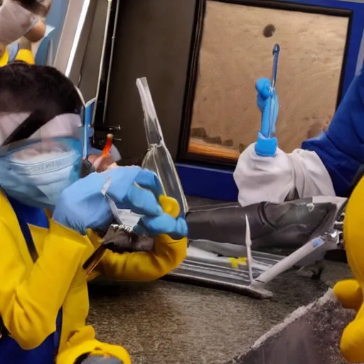 Prompt: A minion being surgically dissected by a surgeon