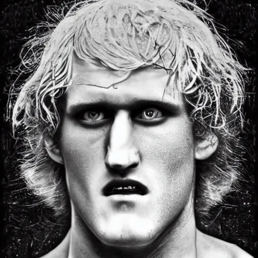 Prompt: Logan Paul by H.R. Giger and Stephen Gammell