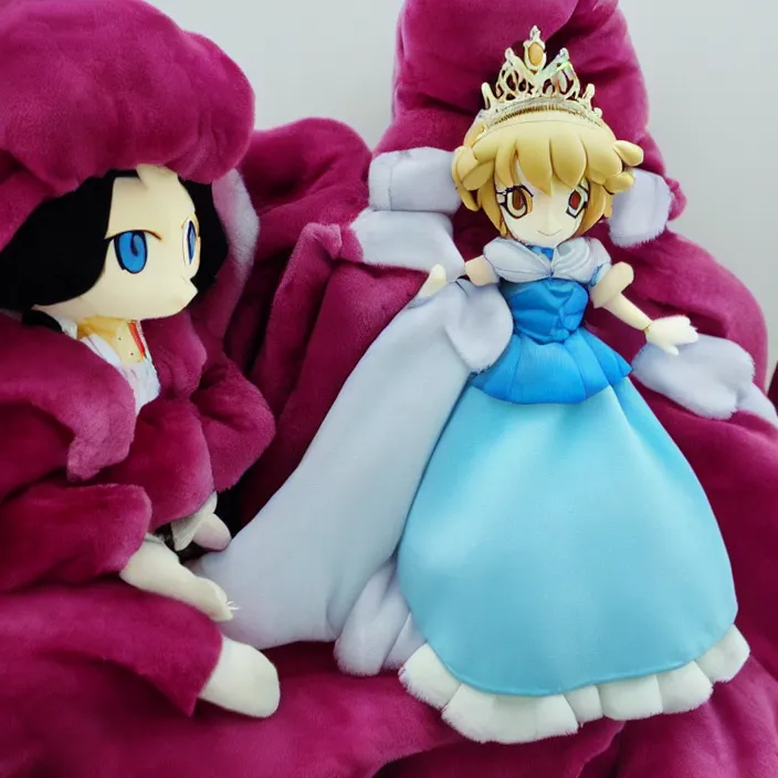 Prompt: princess diana, an anime fumo plush of princess diana, plush, detailed product photo