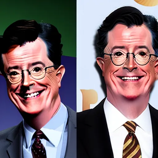 Image similar to stephen colbert in lord of the rings