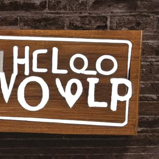 Prompt: a sign that says, Hello World