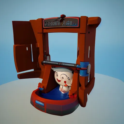 Image similar to A Fisher-Price guillotine, unreal engine 5 render, toy