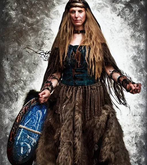 Prompt: portrait_photo_of_a_stunningly beautiful norse maiden shaman, 19th century, hyper detailed by Annie Leibovitz, Steve McCurry, David Lazar, Jimmy Nelsson, professional photography