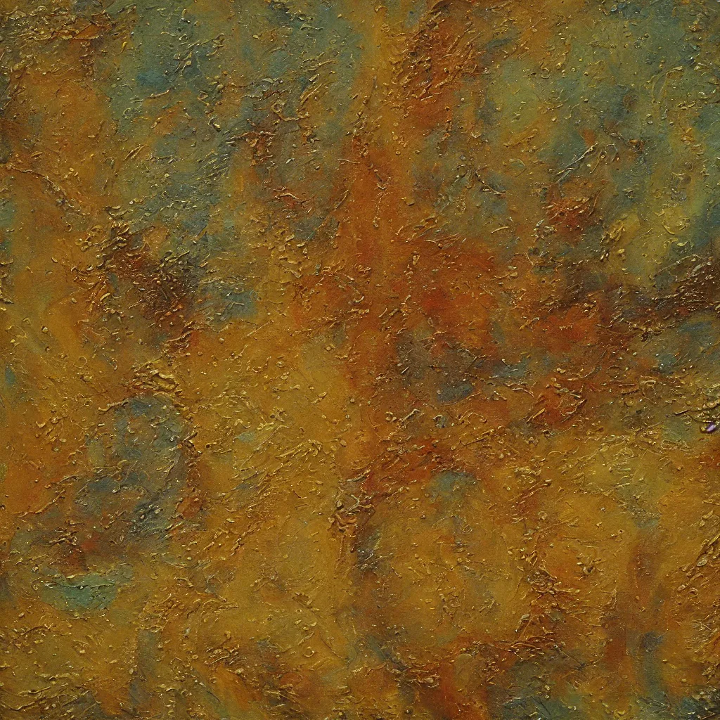 Prompt: texture of 3d high relief painting of latex sheet stretched, with holes ,painted in the style of the old masters, painterly, thick heavy impasto, expressive impressionist style, painted with a palette knife