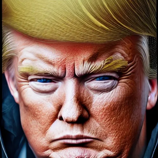 Prompt: donald trump wearing hood, ( eos 5 ds r, iso 1 0 0, f / 8, 1 / 1 2 5, 8 4 mm, postprocessed, crisp face, facial features ), art by greg rutkowski