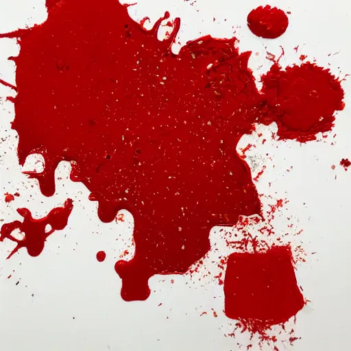 Image similar to a lego set splattered with blood, dark red blood splatter