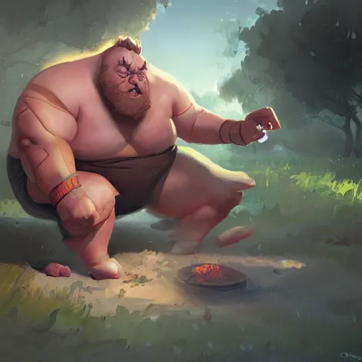 Image similar to gragas by greg rutkowski