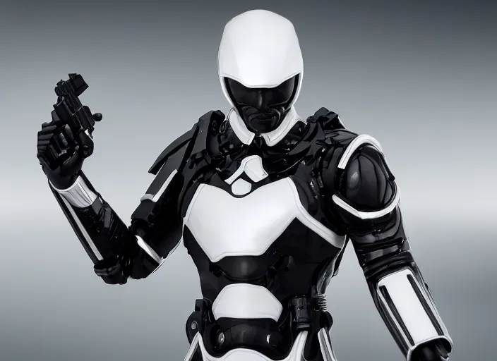 Prompt: cinematic photoshoot of clean modern hand crafted super futuristic tech soldier pro display xpr luxury smooth color metal white silver with black leather padding well design ultrareallistic detailed high quality 8 k photorealistic ultra realistic