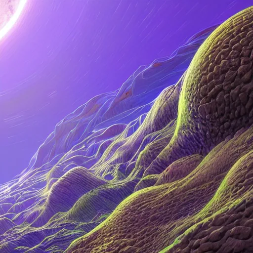 Prompt: render of alien planetscape by ken perlin