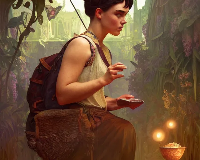 Prompt: photography of dora carrington, deep focus, d & d, fantasy, intricate, elegant, highly detailed, digital painting, artstation, concept art, matte, sharp focus, illustration, hearthstone, art by artgerm and greg rutkowski and alphonse mucha