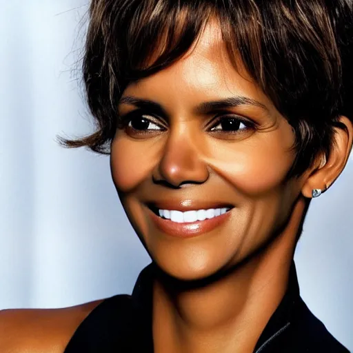 Image similar to halle berry as an anthropomorphic blueberry