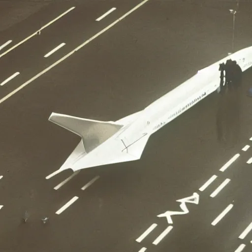 Image similar to a human - concorde chimera, paris 1 9 7 9