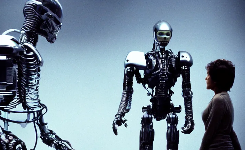 Prompt: alien vs robocop vfx film