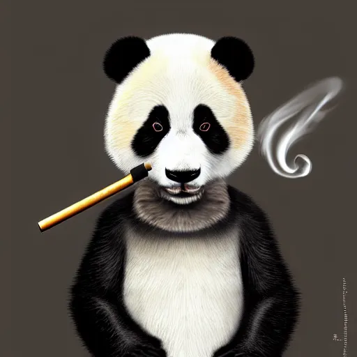 Image similar to a panda wearing a smoking, fancy dressing, studio portrait photo, cover magazine, famous, trending on art station, 8k, 4k, hd,