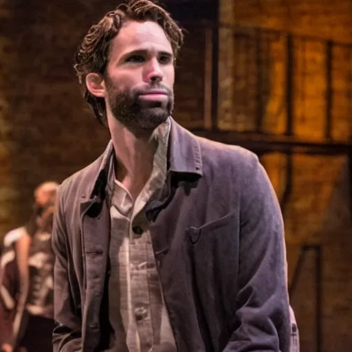 Image similar to Shawn Spencer in Hamilton, production still, stage lighting