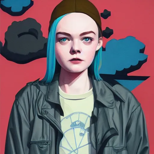 Image similar to Elle Fanning in Breaking Bad picture by Sachin Teng, asymmetrical, dark vibes, Realistic Painting , Organic painting, Matte Painting, geometric shapes, hard edges, graffiti, street art:2 by Sachin Teng:4