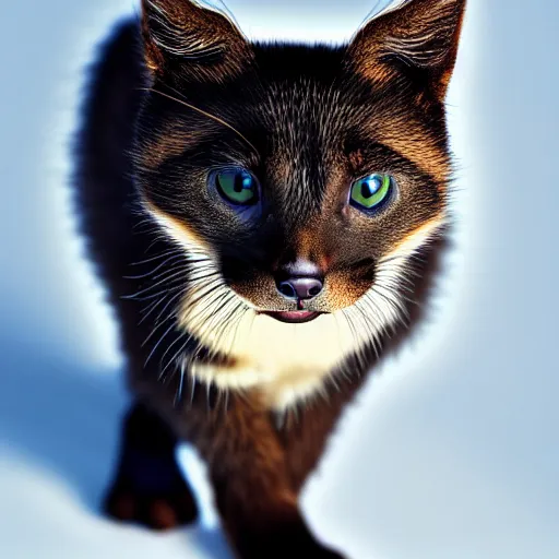 Image similar to a feline honeybadger - cat - hybrid, animal photography