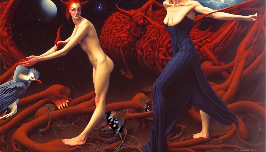 Image similar to the two complementary forces that make up all aspects and phenomena of life, by Gerald Brom,