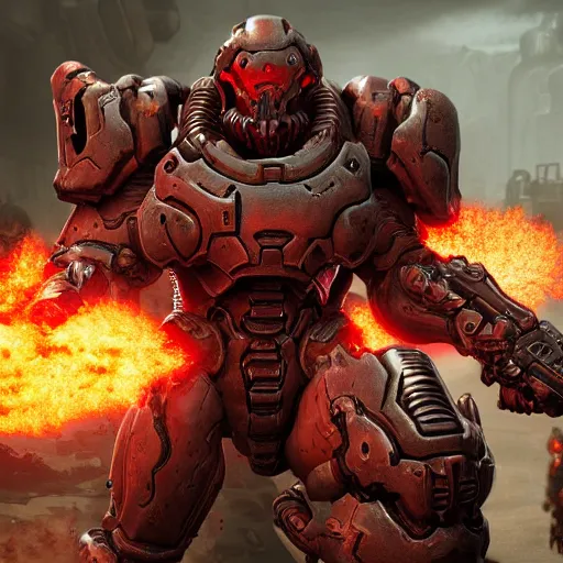 Image similar to doom slayer from doom eternal