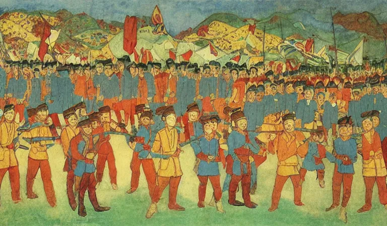 Prompt: the taiping rebellion, by henry darger