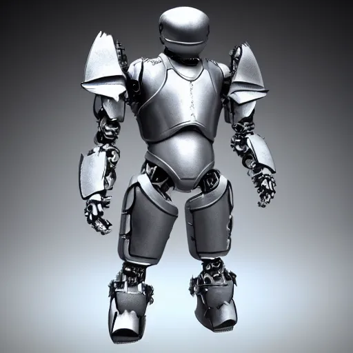 Image similar to robotic armor in a wardrobe, photorealistic, 8K, 3D, !!award-winning!!