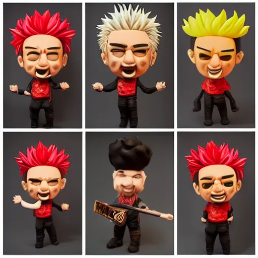 Image similar to guy fieri made out of polymer clay detailed sculpture trending on artstation