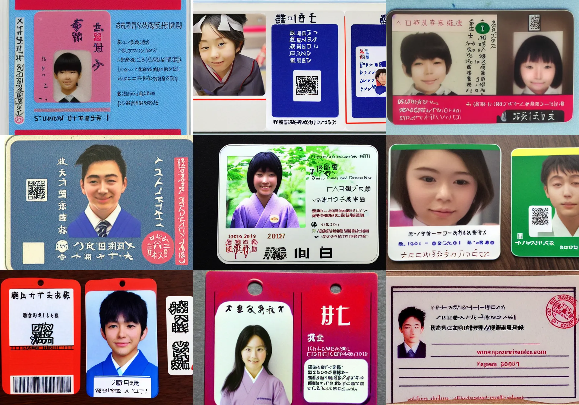 Prompt: student id card of japanese school