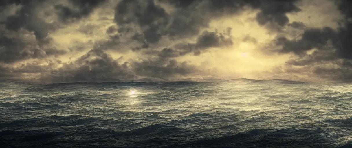 Image similar to ocean monster dramatic lighting cinematic establishing shot extremely high detail foto realistic cinematic lighting post processed