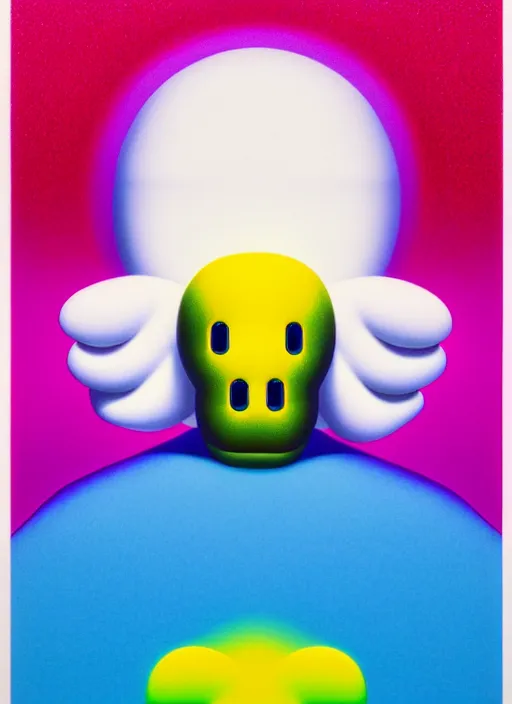Image similar to ghost by shusei nagaoka, kaws, david rudnick, airbrush on canvas, pastell colours, cell shaded, 8 k