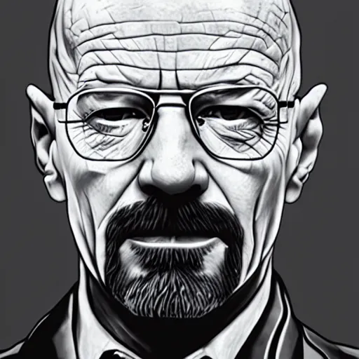 Image similar to walter white portrait, highly detailed art