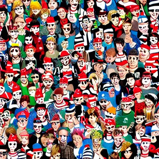 Prompt: Where's Waldo, wimmelbilder style