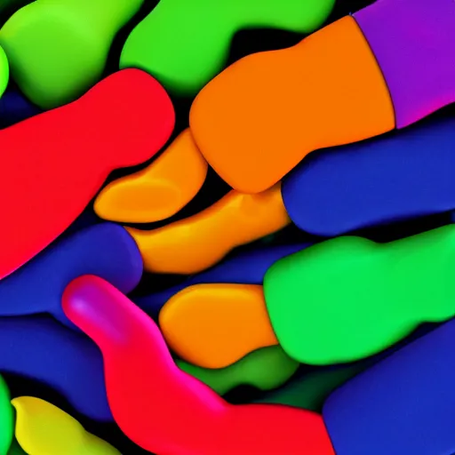 Prompt: human thumbs in various colors, multicolored