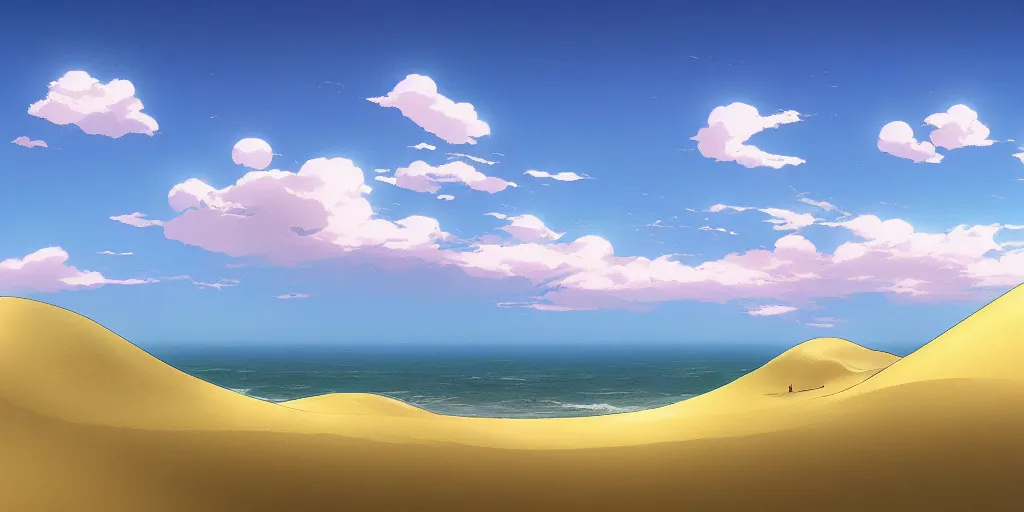 Image similar to sand dunes by makoto shinkai