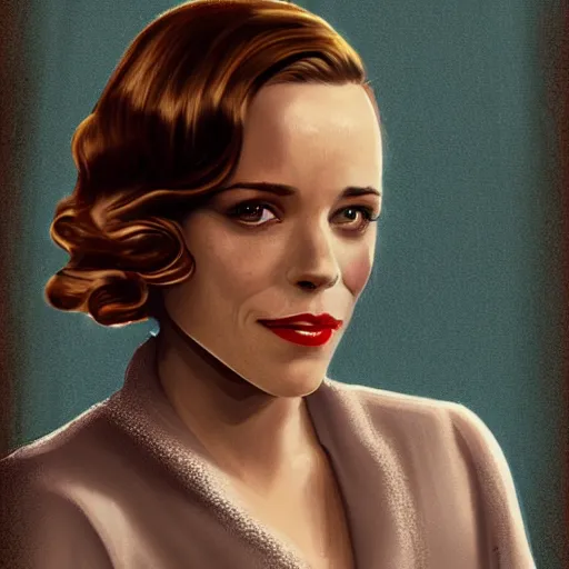 Image similar to rachel mcadams as a 1 9 2 0 s mob gangster, detailed digital painting, intricate