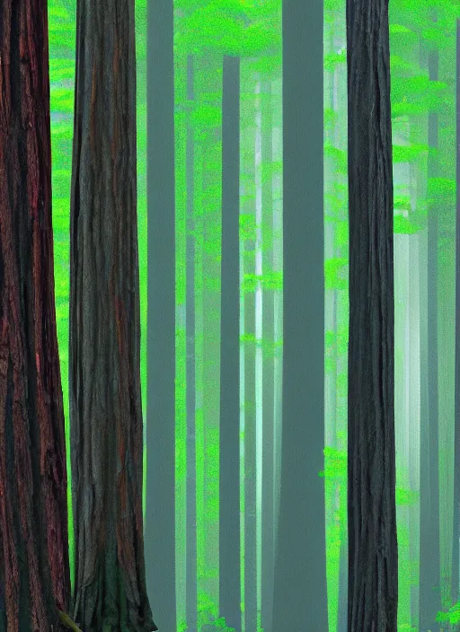 Prompt: pixel art redwood forest, high res, sharp, minimal