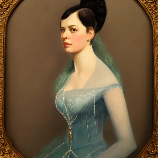 Image similar to a portrait of elsa jean in an 1 8 5 5 painting by elisabeth jerichau - baumann. painting, oil on canvas