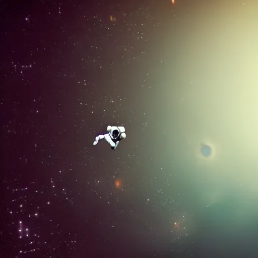 Image similar to A stunning cinematic film still of an Astronaut floating in space.