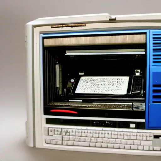 Image similar to windows 3. 1 photo of old computer with crt monitor