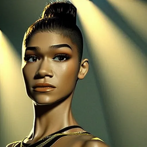 Image similar to movie still of Zendaya as Sade, dramatic lighting, cinematic, vivid ligthing, high quality, highly detailed