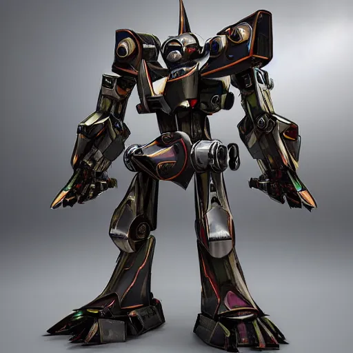 Prompt: perfect warrior mecha, metalic, realistic